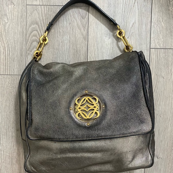 Loewe Maia Metallic Leather Shoulder Bag - Picture 3 of 9